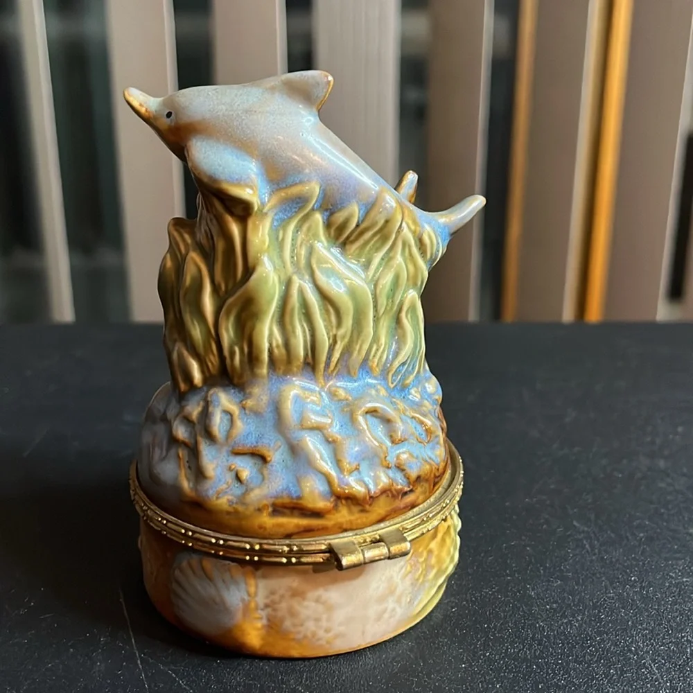 Vintage Dolphin Trinket Box